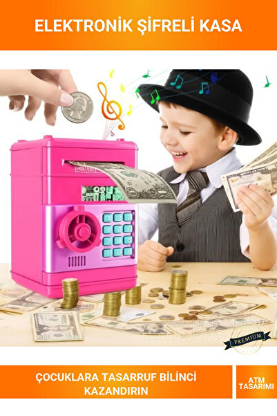 Letsii Elektronik Şifreli Kasa Otomatik ATM Kumbara Para Çekme Özellikli Çocu...