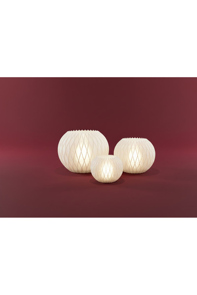 LUBIKO STUDIO Dekoratif 3'lü Geometrik Tealight Mumluk Seti - Modern Masa Üst...