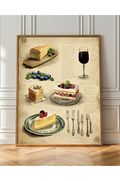 Trend Loca Vintage Pastacılık Patisserie Mutfak ve Kafe Duvar Posteri – Çerçe...