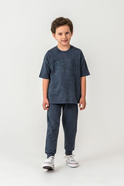 U.S. Polo Assn. Κοστούμι για αγόρι γκρι βερμούδα