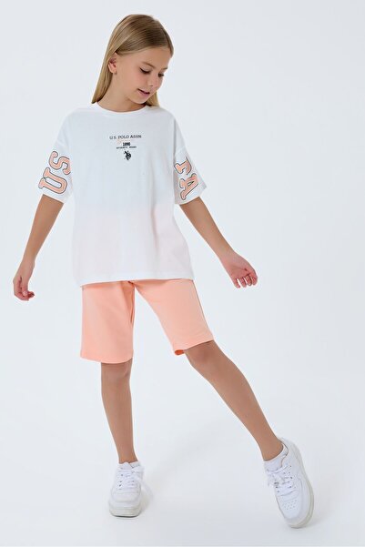 U.S. Polo Assn. Set bermude albe pentru fete
