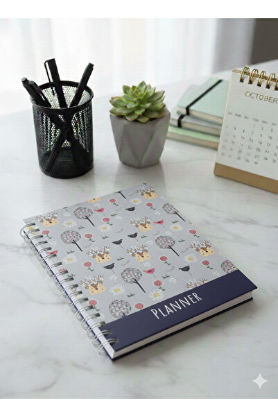 Adalinhome Spiral Haftalık Aylık Planlayıcı Defter | Stickerlı Organizer | Aj...