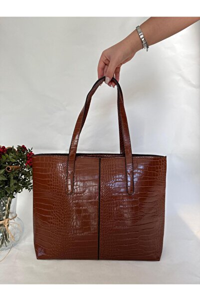 melecco Women's Crocodile Pattern Large Shoulder Bag – Stylish, Durable & Sui...