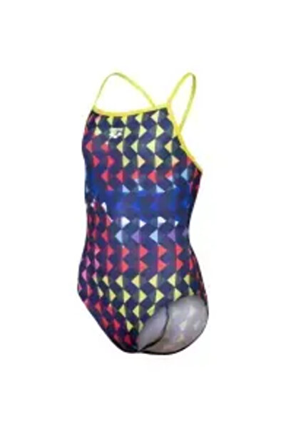 ARENA Girl's Carnival Swimsuit Lightdrop Back Soft Renkli Desenli Kız Çocuk Y...