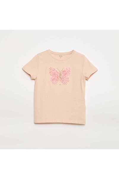 KIABI Short-Sleeved T-Shirt with Sequin Design PINK