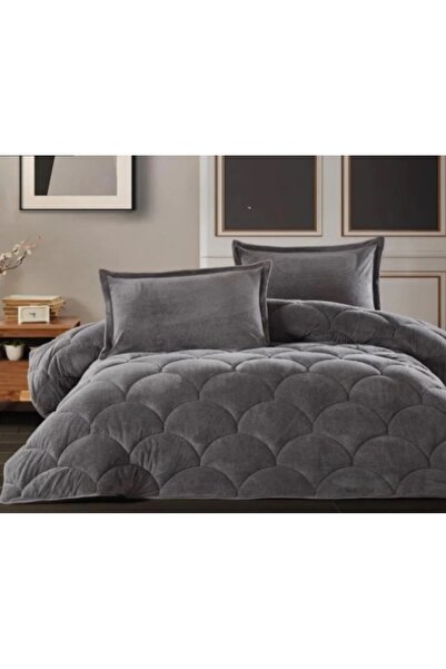 Clasy Wellsoft Antrasit Çift Kişilik Yorgan Polarlı Çift Taraflı