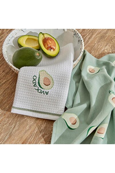 Karaca Home Avocado %100 Cotton 2 Piece Green Kitchen Towel