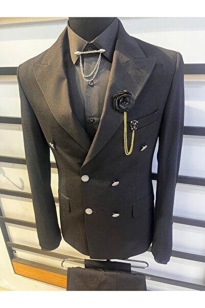 Suave Kalite Gym Slim Fit FULL Lycra Zara Kumaş Kruvaze Takım Elbise