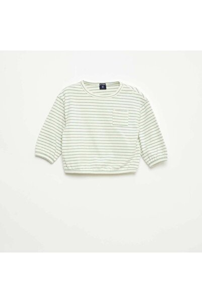 KIABI Striped Long-Sleeve T-shirt WHITE