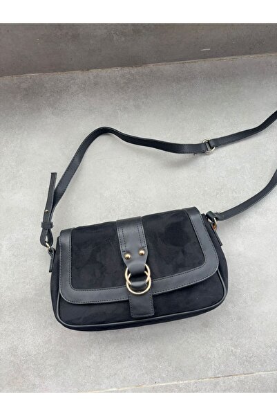 Larolina Shoulder Bag Women's Black Suede Hand and Shoulder Bag Stylish Desig...