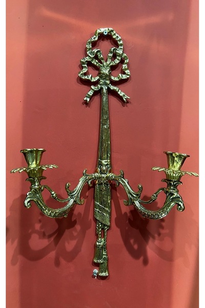 Handmade ESTERHOMEDECOR 2 Kollu pirinç şamdan