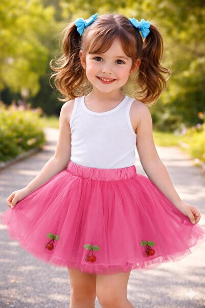 BİLGEN Style Детска пола от тюл с черешови мотиви, възраст 1-6 години