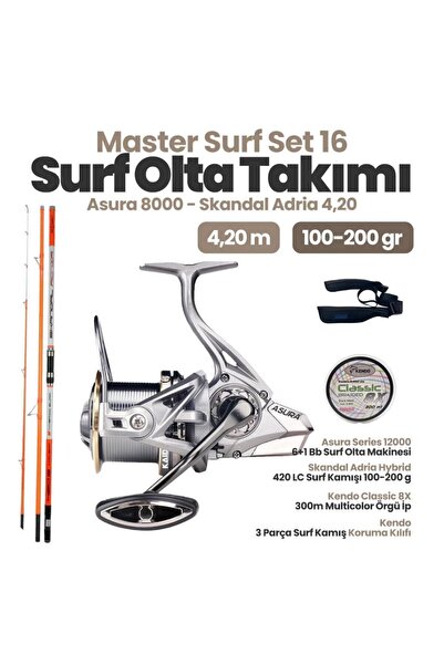 Sunset Skandal Adria Hybrid 420 cm LC Surf Kamışı - Kaido Asura Series 12000 ...