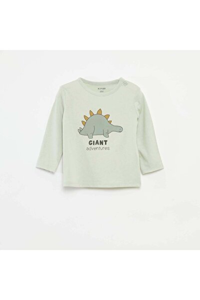 KIABI تيشيرت أزرق بأكمام طويلة وتصميم لطيف