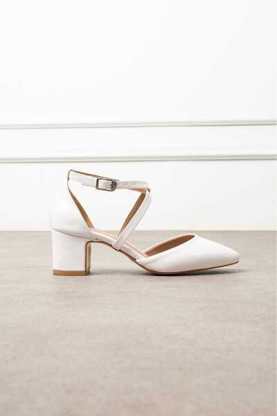 Roshin Shoes New Season Women's Heels Shoes White Patent Leather Comfortable ...