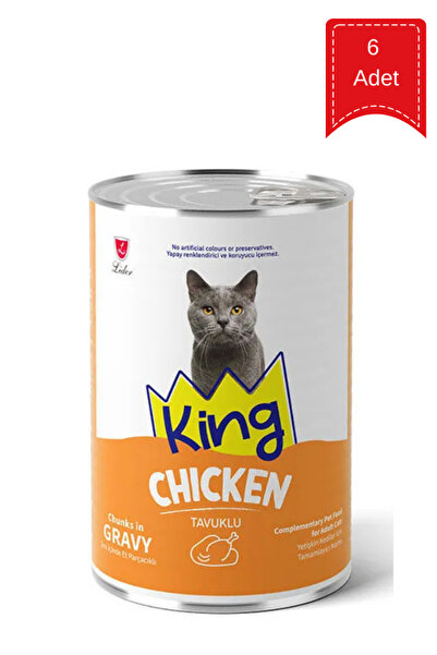 King Sos İçinde Tavuklu Kedi Konservesi 400 Gr X 6 Adet