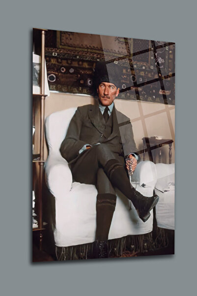 glassartdesign Pictură în sticlă de Ataturk-29 Pictură de Ataturk - Pictură P...