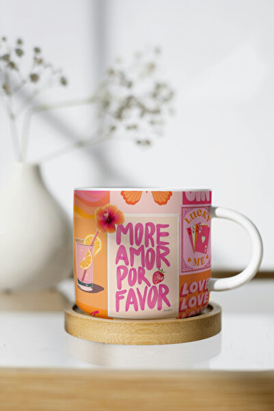 EYBaskı Tasarım Colorful Pattern Printing Porcelain Mug