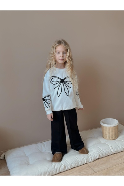 CARLA MARA Girl's Bow Detailed Top and Bottom Set
