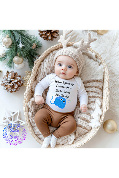Baby&Baby When I Grow Up, I Want to Be a Diver Like My Dad. Cotton Long-Sleev...