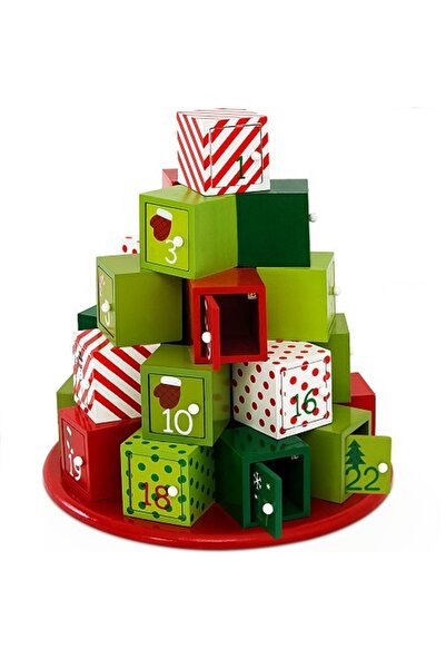 EGO Interiors Decorațiune de Crăciun, Calendar de Advent cu 24 de sertare, Br...