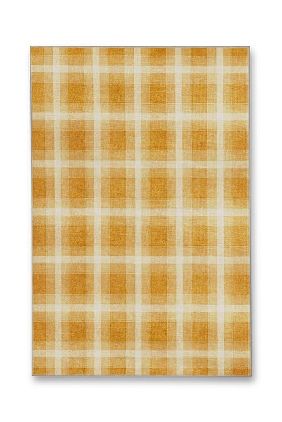 Rugs Modern Halı MOSSO Açık Sarı Kare Desenli Dokuma Taban Modern Dekoratif H...