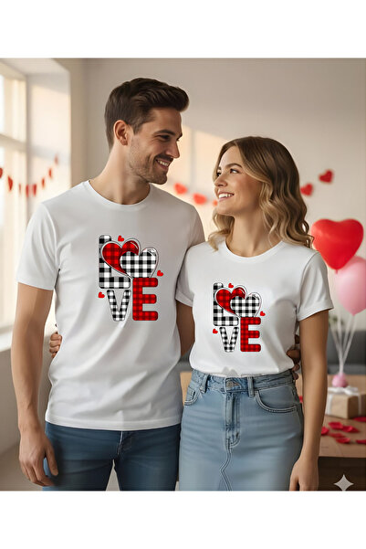 ASELİNDA Love Printed Dear Couple Matching T-Shirt (Add Items to Make a Match...