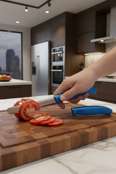 MAKRİ HOME Set of 2 Ultra Sharp Serrated Blades, Blue 22 cm 100% Guaranteed S...