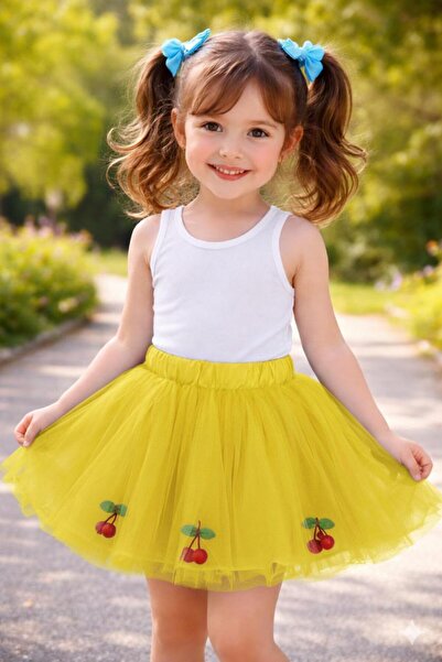 BİLGEN Style Girl's Cherry Tutu Skirt 1-6 Years Old
