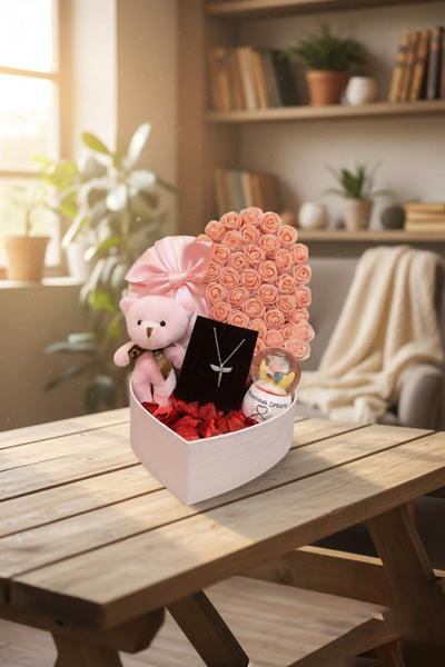 elovya Cam Satürn Kolye Tasarım Hediye Seti - Sevgiliye & Arkadaşa Özel - Doğ...