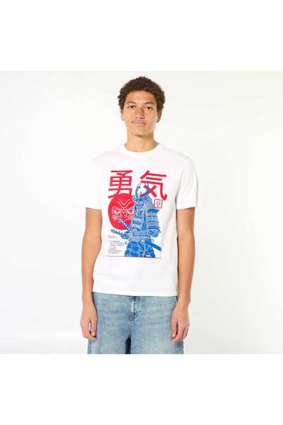 KIABI Printed Cotton T-Shirt WHITE
