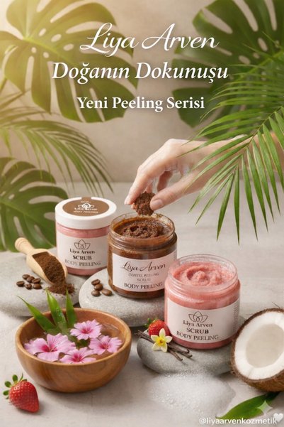Liya Arven Natural Moisturizing, Repairing and Nourishing Body Scrub with Cocoa & Caramel Extract