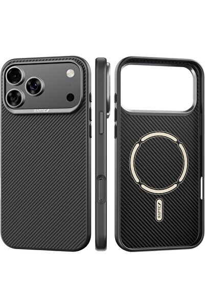 Raptic جراب أراميد مزدوج لهاتف آيفون 17 برو ماكس MagSafe، غطاء من ألياف الأرا...