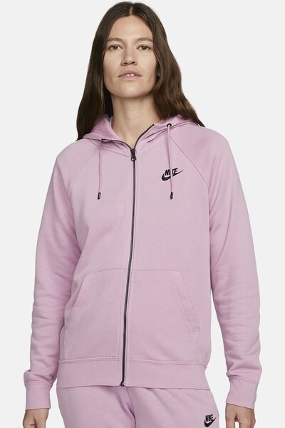 Nike Sportswear Essential Fleece Full Zip Hoodie Femei cu glugă Swea tricou Roz