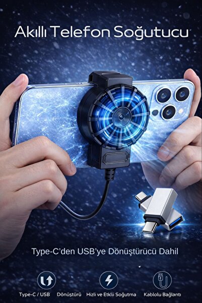 Venas Fan Radyatörü Kablolu Telefon Soğutucu Typec-Usb Aparatı Dahil