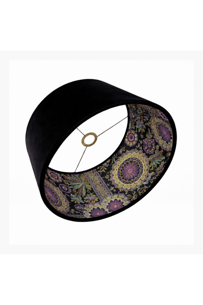 Mivera Maison DEKORATİF SİYAH KADİFE KAPLAMA ABAJUR BAŞLIĞI (25x20cm)