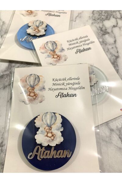 TWİN COLLECTION Yeni Doğan Doğum Günü Bulut Ayı Figür Kartlı Jelatinli Pleksi...