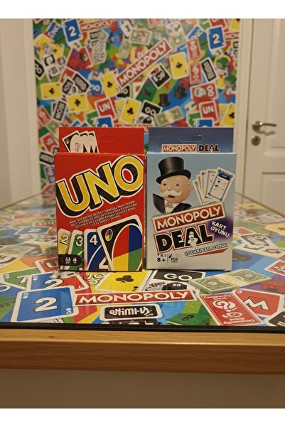 Parti & Eğlence لعبة بطاقات UNO + لعبة بطاقات مونوبولي السريعة - مجموعة مميزة...