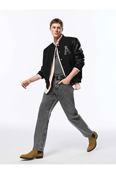 LC Waikiki Ανδρικό τζιν παντελόνι ανθρακί χρώματος με φαρδιά εφαρμογή