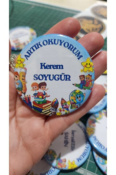 SOFT 25 adet Artık Okuyorum 58mm iğneli rozet