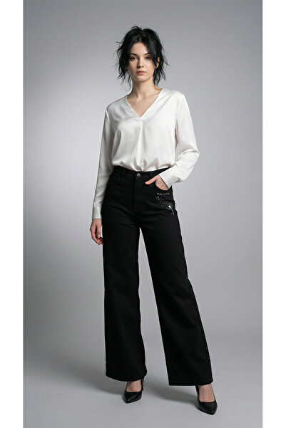 ENZİM JEANS Women's 100% Cotton Wideleg Baggy Jeans