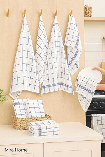 Mira Home 10 قطع من قماش تجفيف الأطباق الفاخر ومناديل المطبخ 50×70 سم أبيض يومي