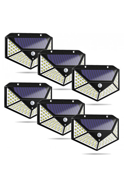HSMKTP Set of 6 Solar Lamps 100 LED with Motion Sensor