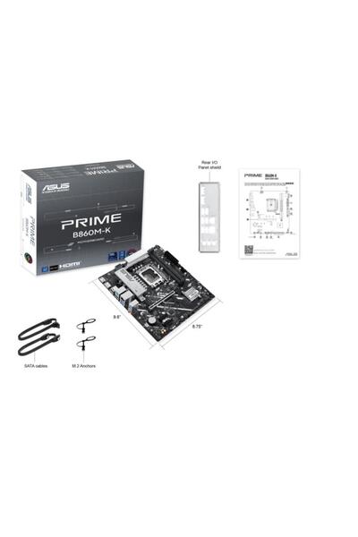ASUS Prıme B860M-K-Intel B860 Soket 1851 DDR5 8800+(OC)MHz mATX Gaming (Oyuncu) Anakart