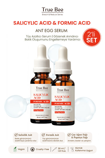 True Bee 2'Li Karınca Yumurtası Yağı | Tüy Azaltıcı Gözenek Arındırıcı Batık ...