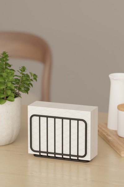 zabata Desktop Metal Napkin Holder Black and Modern Napkin Organizer