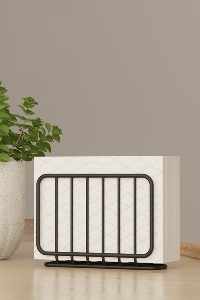 zabata Desktop Metal Napkin Holder Black and Modern Napkin Organizer