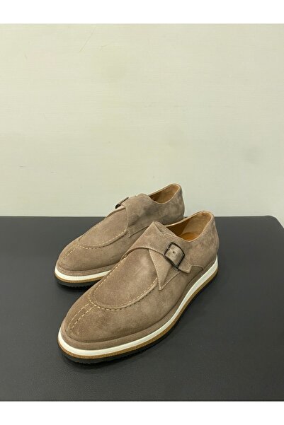 LUCIANO BELLINI Erkek Hakiki Deri Süet Kemer Detaylı Klasik Ayakkabı