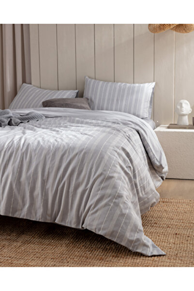 Madame Coco Atlas Home Amelia Double Cotton Dobby Duvet Cover Set - Gray