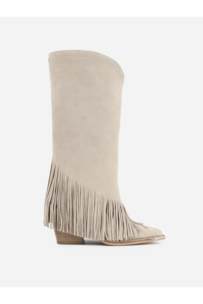 BRONX Beige Genuine Leather Tassels